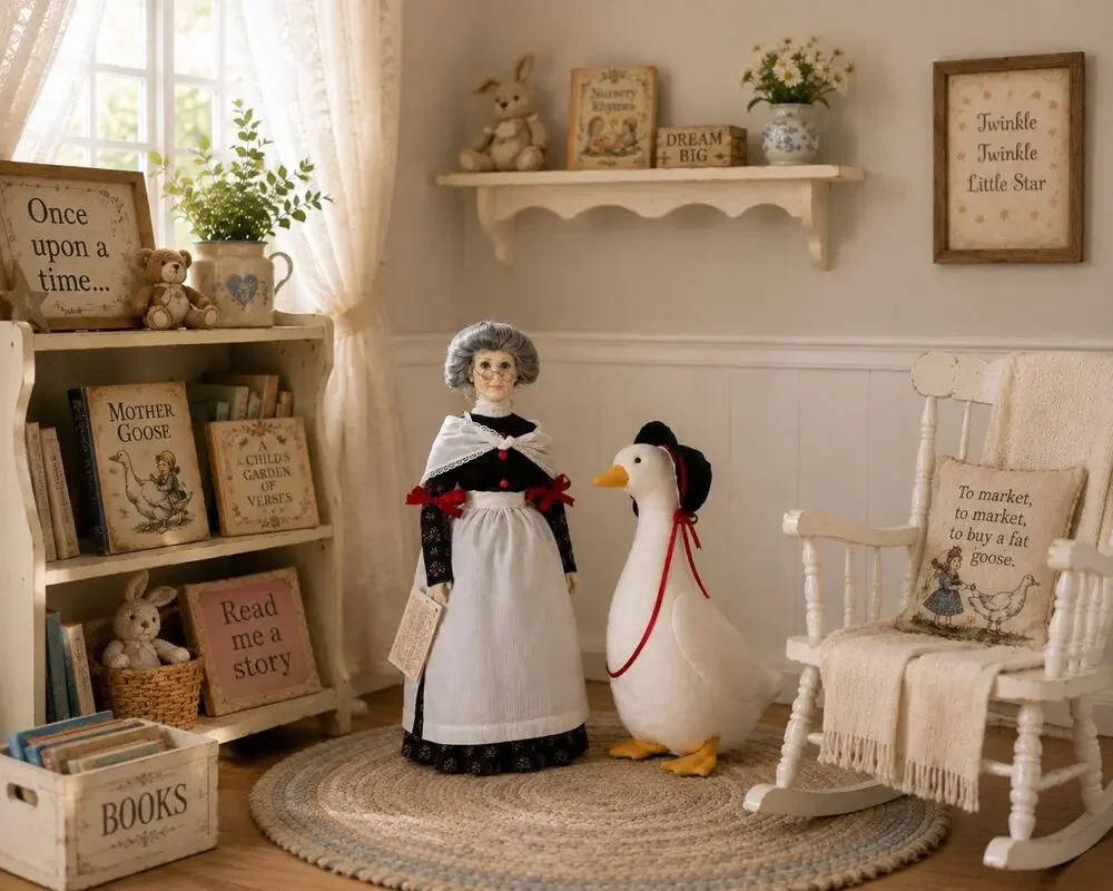 Suzanne Gibson 1982 Mother Goose Limited Edition Set Vintage Nursery Decor